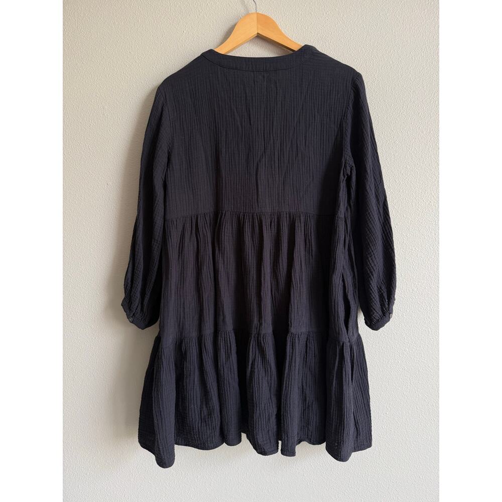 Madewell Black Lightspun Muslin Colette Mini Dress Size 4 - Picture 5 of 10
